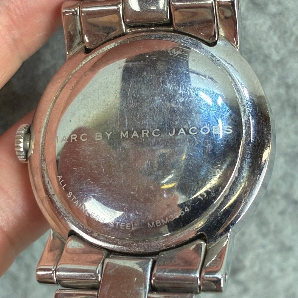 Marc By Marc Jacobs Amy MBM3054 Watch Womens Silver Crystal Stainless Steel Chic